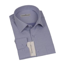 Classic Long Sleeve Patterned Jacquard Dobby Shirt 3GMK360341006