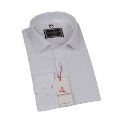 Приталенная жаккардовая рубашка с длинными и c узором рукавами 3GMK311346001