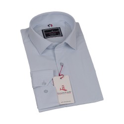 Приталенная жаккардовая рубашка с длинными и c узором рукавами 3GMK311346003