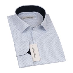 Классическая атласная рубашка с длинными рукавами и узором Giovanni Fratelli 3GMK319042005