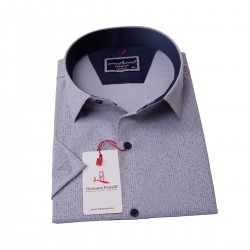 Джованни Фрателли Большой Pазмер Приталенная рубашка с коротким рукавом и рисунком 4GMK313056004
