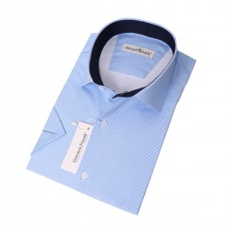 Джованни Фрателли Классическая атласная рубашка с коротким рукавом и рисунком 3GMK318083002