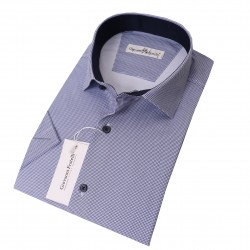 Джованни Фрателли Классическая атласная рубашка с коротким рукавом и рисунком 3GMK318083003