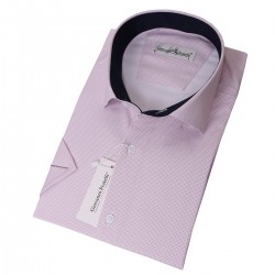 Джованни Фрателли Классическая атласная рубашка с коротким рукавом и рисунком 3GMK318083004