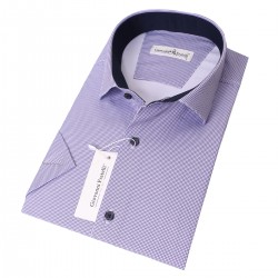 Giovanni Fratelli Classic Short Sleeve Patterned Satin Shirt 3GMK318083006