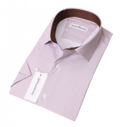 Giovanni Fratelli Classic Short Sleeve Patterned Satin Shirt 3GMK318083007