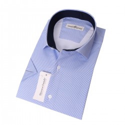 Giovanni Fratelli Classic Short Sleeve Patterned Satin Shirt 3GMK318083008