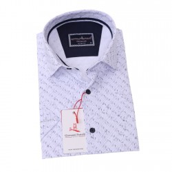 Джованни Фрателли Приталенная рубашка с коротким рукавом Цифровая печать и рисунком 3GMK311076001