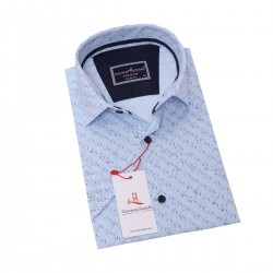 Джованни Фрателли Приталенная рубашка с коротким рукавом Цифровая печать и рисунком 3GMK311076002