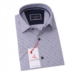 Джованни Фрателли Приталенная рубашка с коротким рукавом Цифровая печать и рисунком 3GMK311076003