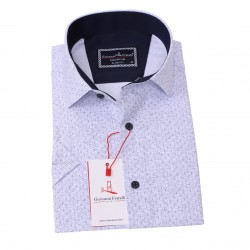 Джованни Фрателли Приталенная рубашка с коротким рукавом Цифровая печать и рисунком 3GMK311077001