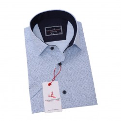 Джованни Фрателли Приталенная рубашка с коротким рукавом Цифровая печать и рисунком 3GMK311077002