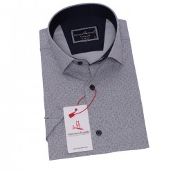 Джованни Фрателли Приталенная рубашка с коротким рукавом Цифровая печать и рисунком 3GMK311077003
