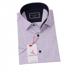 Джованни Фрателли Приталенная рубашка с коротким рукавом Цифровая печать и рисунком 3GMK311077004
