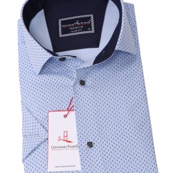 Джованни Фрателли Приталенная рубашка с коротким рукавом Цифровая печать и рисунком 3GMK311078002