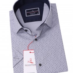 Джованни Фрателли Приталенная рубашка с коротким рукавом Цифровая печать и рисунком 3GMK311079003