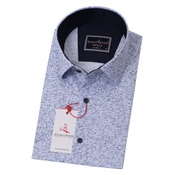 Джованни Фрателли Приталенная рубашка с коротким рукавом Цифровая печать и рисунком 3GMK31108001