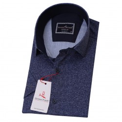 Джованни Фрателли Приталенная рубашка с коротким рукавом Цифровая печать и рисунком 3GMK31108003