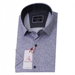Джованни Фрателли Приталенная рубашка с коротким рукавом Цифровая печать и рисунком 3GMK31108009