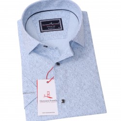 Джованни Фрателли Приталенная рубашка с коротким рукавом Цифровая печать и рисунком 3GMK311084002