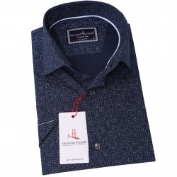 Джованни Фрателли Приталенная рубашка с коротким рукавом Цифровая печать и рисунком 3GMK311084003