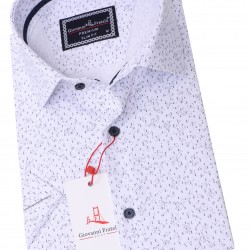 Джованни Фрателли Приталенная рубашка с коротким рукавом Цифровая печать и рисунком 3GMK311085001