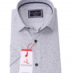 Джованни Фрателли Приталенная рубашка с коротким рукавом Цифровая печать и рисунком 3GMK311085003