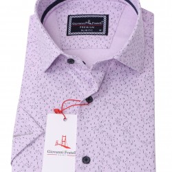 Джованни Фрателли Приталенная рубашка с коротким рукавом Цифровая печать и рисунком 3GMK311085004
