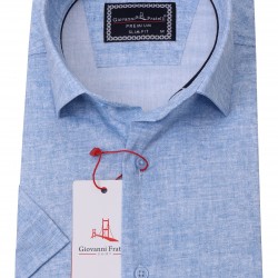 Джованни Фрателли Приталенная рубашка с коротким рукавом Цифровая печать и рисунком 3GMK311086001
