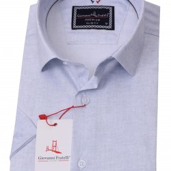Джованни Фрателли Приталенная рубашка с коротким рукавом Цифровая печать и рисунком 3GMK311086002