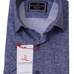 Джованни Фрателли Приталенная рубашка с коротким рукавом Цифровая печать и рисунком 3GMK311086003