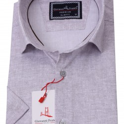 Джованни Фрателли Приталенная рубашка с коротким рукавом Цифровая печать и рисунком 3GMK311086004