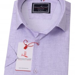 Джованни Фрателли Приталенная рубашка с коротким рукавом Цифровая печать и рисунком 3GMK311086007