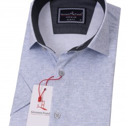 Джованни Фрателли Приталенная рубашка с коротким рукавом Цифровая печать и рисунком 3GMK311087001
