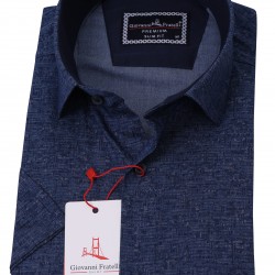 Джованни Фрателли Приталенная рубашка с коротким рукавом Цифровая печать и рисунком 3GMK311087006