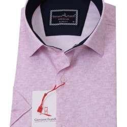 Джованни Фрателли Приталенная рубашка с коротким рукавом Цифровая печать и рисунком 3GMK311087009