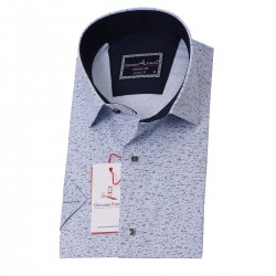 Джованни Фрателли Приталенная рубашка с коротким рукавом Цифровая печать и рисунком 3GMK311089002