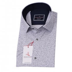 Джованни Фрателли Приталенная рубашка с коротким рукавом Цифровая печать и рисунком 3GMK311089003