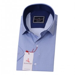 Джованни Фрателли Приталенная рубашка с коротким рукавом Цифровая печать и рисунком 3GMK311090001