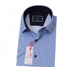 Джованни Фрателли Приталенная рубашка с коротким рукавом Цифровая печать и рисунком 3GMK311090003