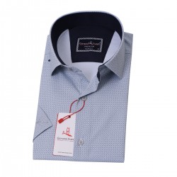 Джованни Фрателли Приталенная рубашка с коротким рукавом Цифровая печать и рисунком 3GMK311090004