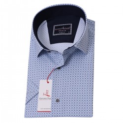 Джованни Фрателли Приталенная рубашка с коротким рукавом Цифровая печать и рисунком 3GMK311091001
