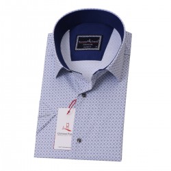 Джованни Фрателли Приталенная рубашка с коротким рукавом Цифровая печать и рисунком 3GMK311091002