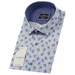 Slim Fit Short Sleeve Patterned Shirt 3GMK321416001
