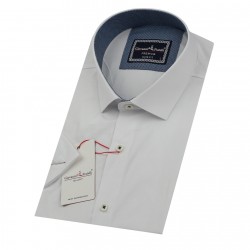 Приталенная прямая атласная рубашка с короткими рукавами 3GMK313005001