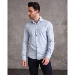 Slim Fit Long Sleeve Patterned Jacquard Shirt 3GMK311337008