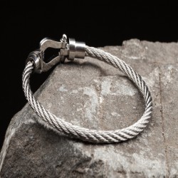 Varabi Silver Twist Steel Men's Bracelet 3AKS202200269
