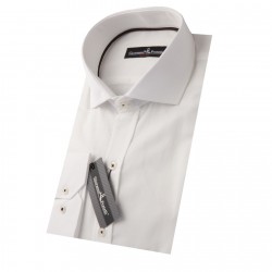 Приталенная рубашка с длинным рукавом и прямым итальянским воротником 3GMK310821006