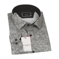 Giovanni Fratelli Big Size Slim Fit Long Sleeve Patterned Shirt 4GMK315002004