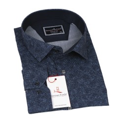 Giovanni Fratelli Big Size Slim Fit Long Sleeve Patterned Shirt 4GMK315003002